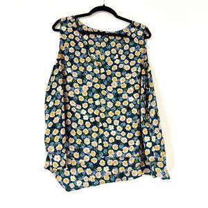 Zac & Rachel Woman Plus Size 2X Floral V-Neck Layered Sleeveless Blouse